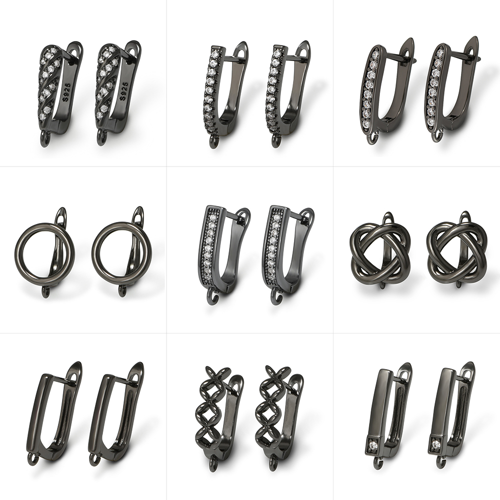 Jewelry Making Class - YANASI 1 Para Czarne Mosiężne Haczyki