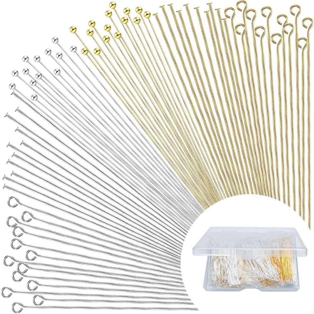 Jewelry Making Head Pins - 600 sztuk szpilek z płaską główką